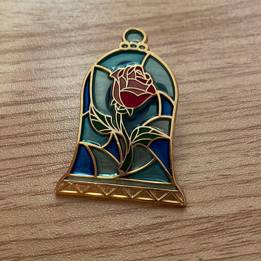 Disney Beauty and the Beast Rose Stained Glass Enamel Pin